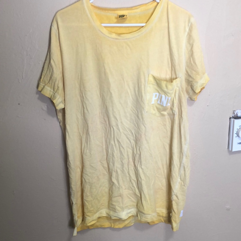 Yellow Tie Dye Victoria’s Secret Pink Yellow Shirt